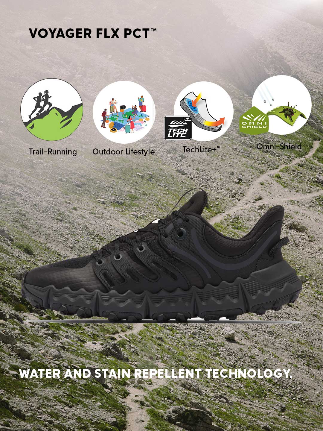 Columbia Women Black Omni-Shield Voyager FLX PCT Trail Running Shoes