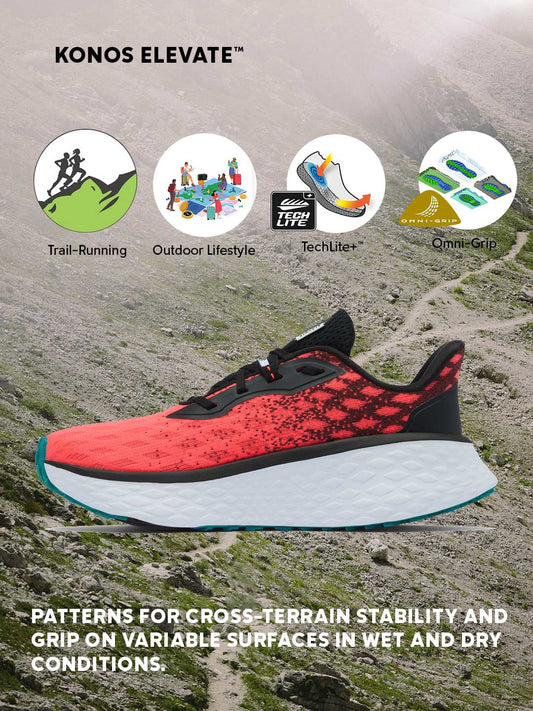 Columbia Women Red Omni-Grip Konos Elevate Trail Running Shoes