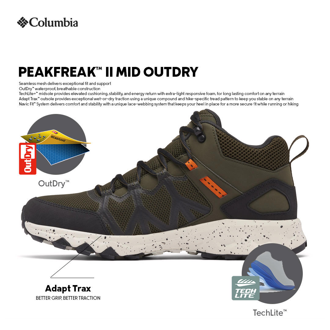 Columbia Mens Olive PEAKFREAK II MID OUTDRY