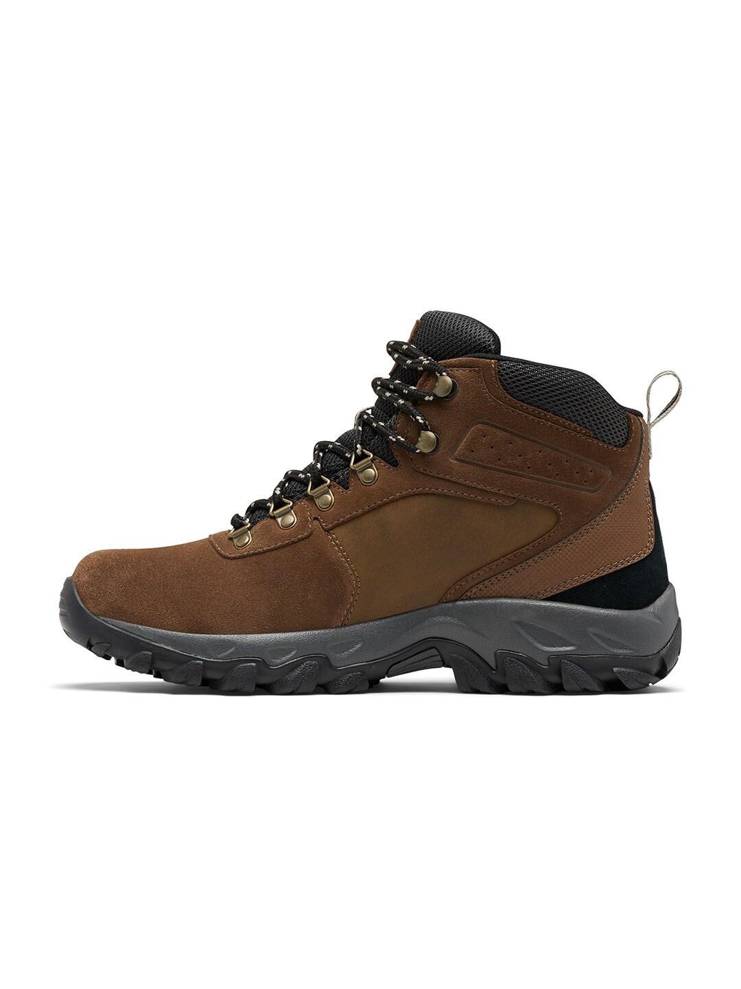 A Men Wearing Columbia Men Brown NEWTON RIDGE PLUS II SUEDE WP