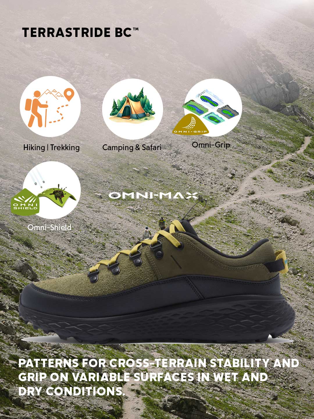 Columbia Men Olive Green Omni-Grip Terrastride BC Shoes