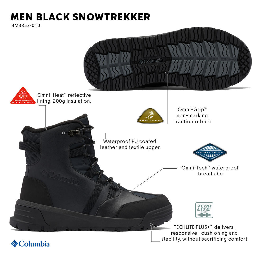 Columbia Men Black SNOWTREKKER Water Resistant Shoes
