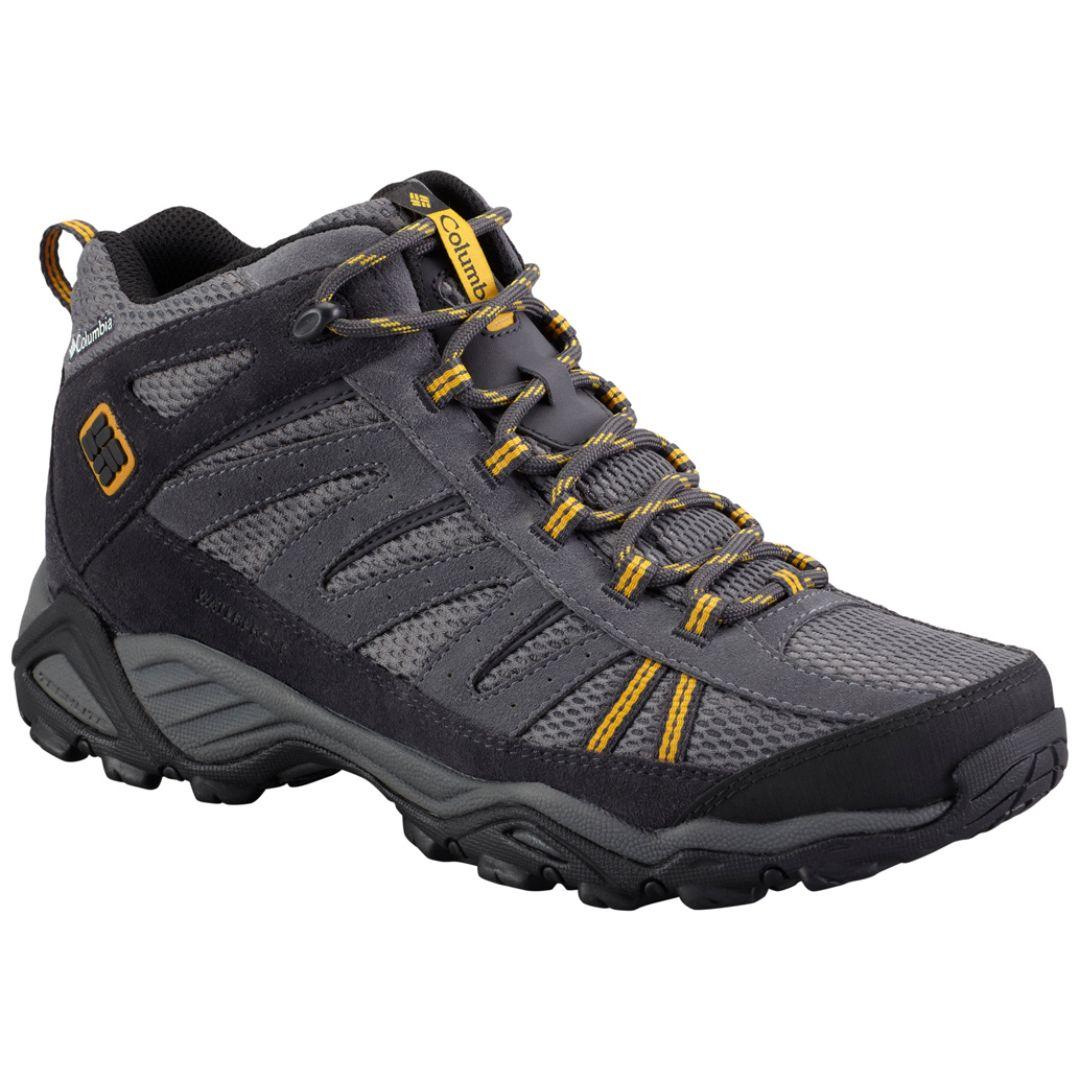 Columbia Men Grey Omni-Grip North Plains Mid Shoes