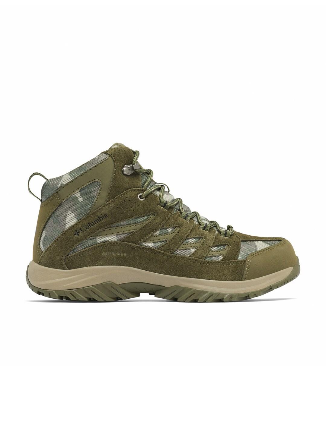 Columbia Men Green Crestwood Mid Water Resistant Shoes