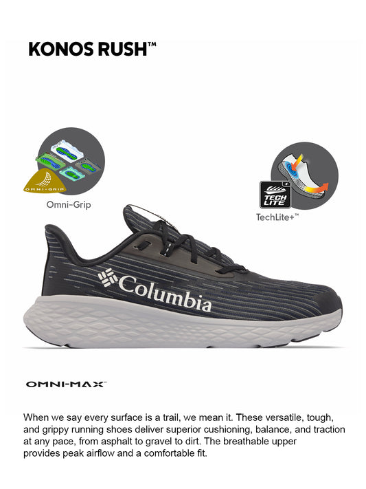 Columbia Men Black Omni-Max Konos Swift Low Shoes