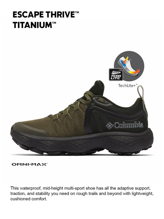 Columbia Men Green Omni-Max Escape Thrive Titanium Low Shoes