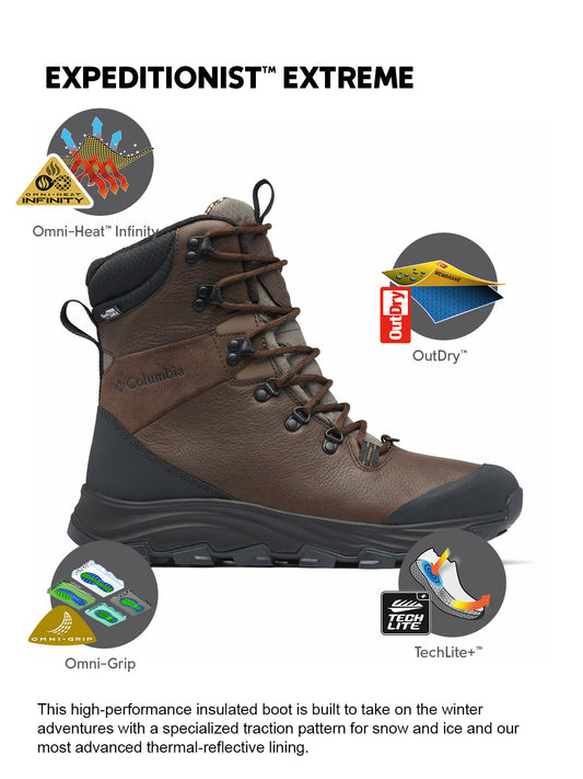 Columbia Men Brown Omni-Heat Inifnity Expeditionist Extreme Mid Shoes