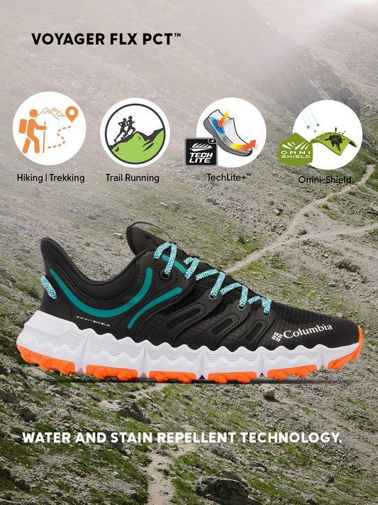 Columbia Men Black Omni-Shield Voyager FLX PCT Trail Running Shoes