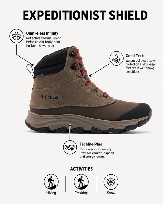 Columbia Men Brown Omni-Heat Infinity Expeditionist Shield Shoes