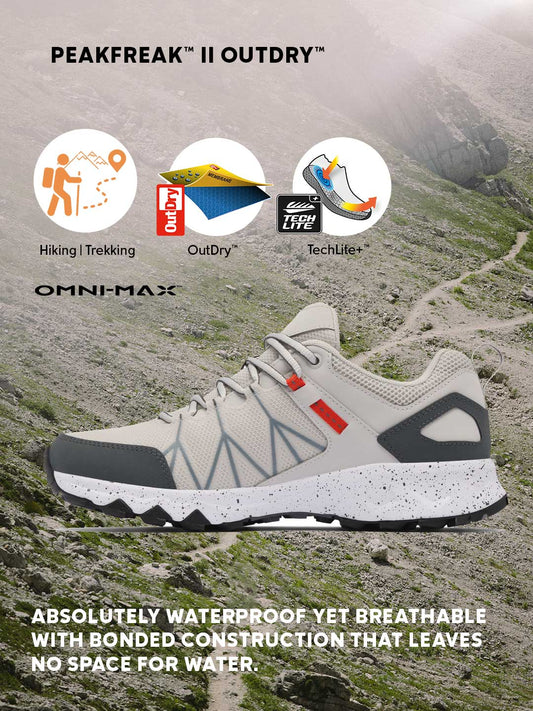 Columbia Men Beige OutDry Peakfreak II Hiking & Trekking Shoes (Fully Waterproof)