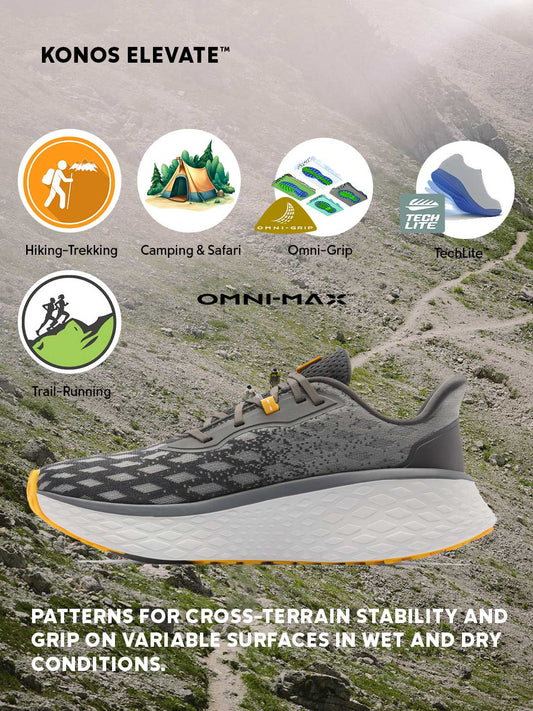 Columbia Men Dark Grey Omni-Grip Konos Elevate Trail Running Shoes