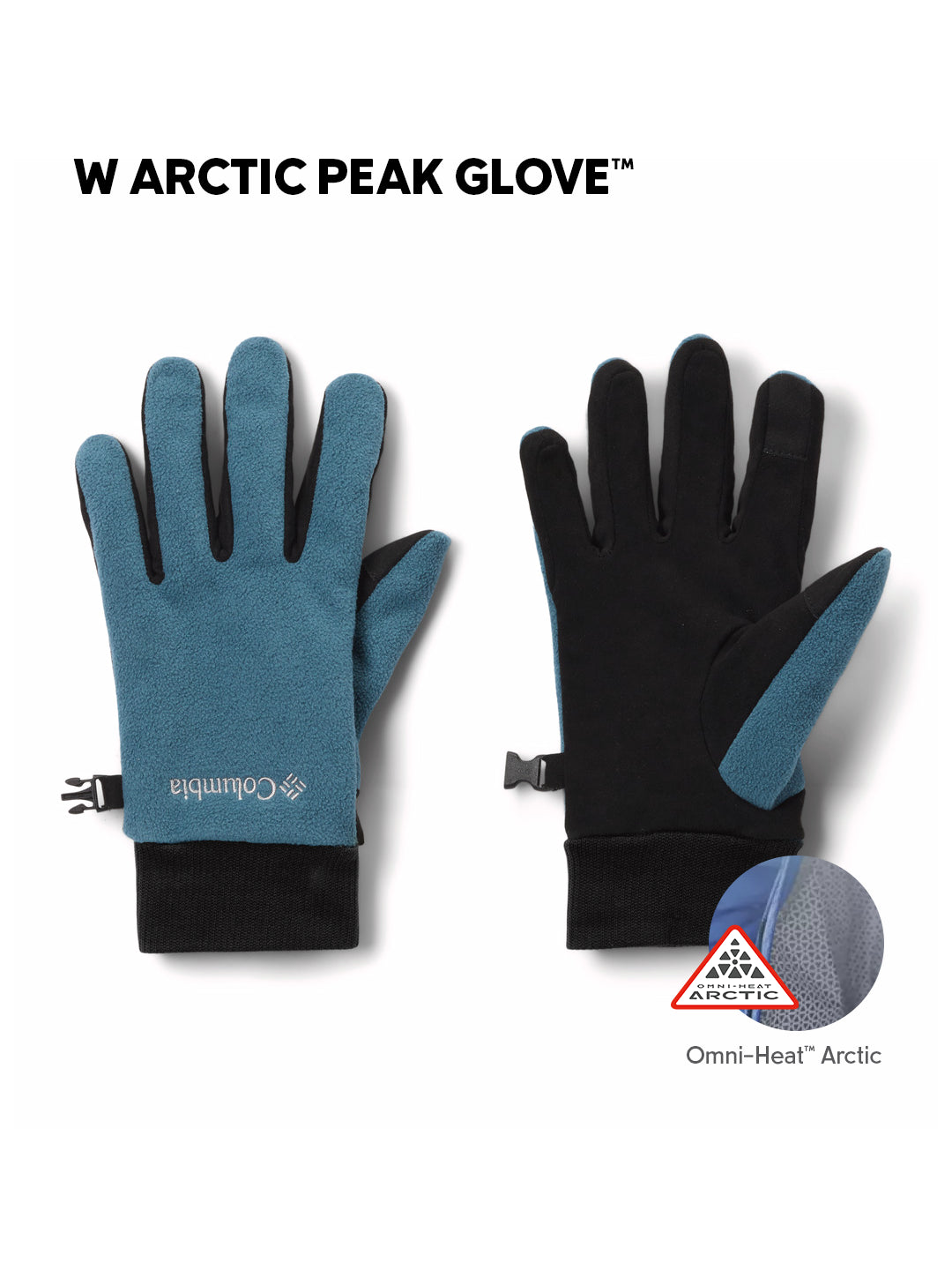 Columbia Womens Teal OmniHeat Arctic W Peak Gloves