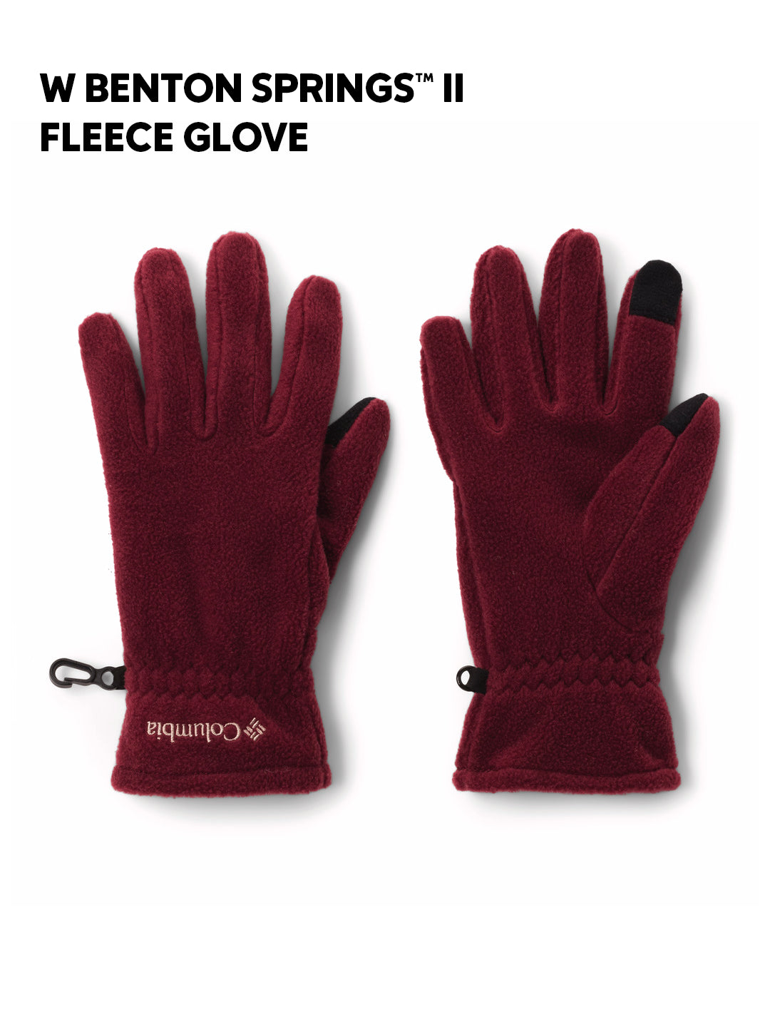 Columbia Womens Maroon  W Benton Springs II Fleece Gloves