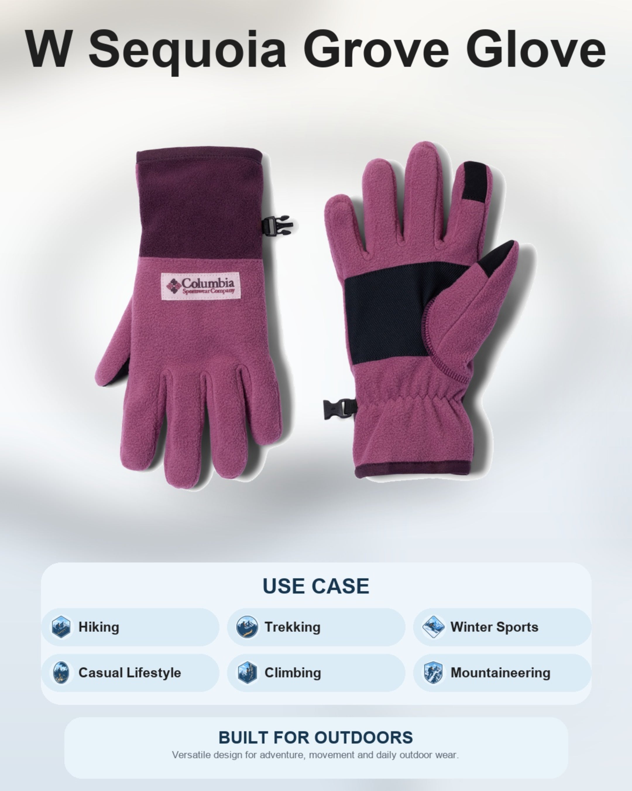 Columbia Women Purple W Sequoia Grove Gloves