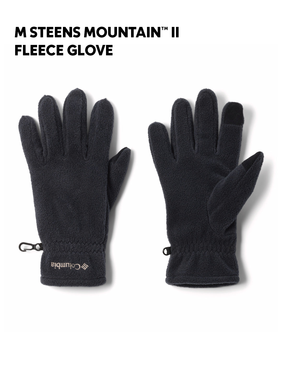 Columbia Men Black M Steens Mountain II Fleece Gloves