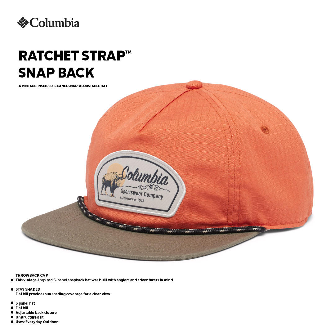 Columbia Unisex Orange Ratchet Strap Snap Back Cap