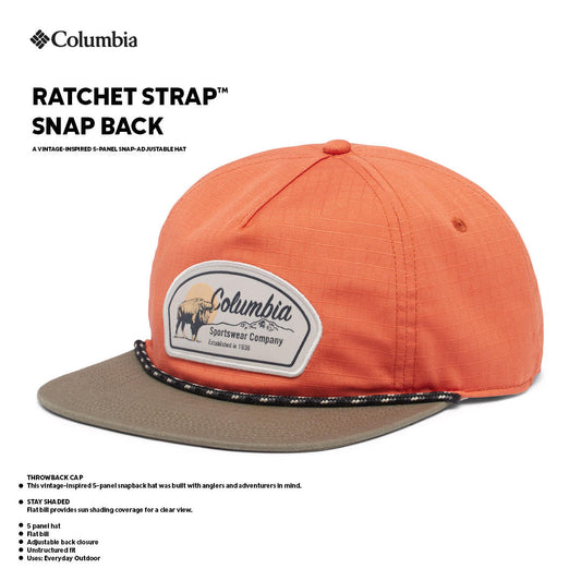 Columbia Unisex Orange Ratchet Strap Snap Back Cap