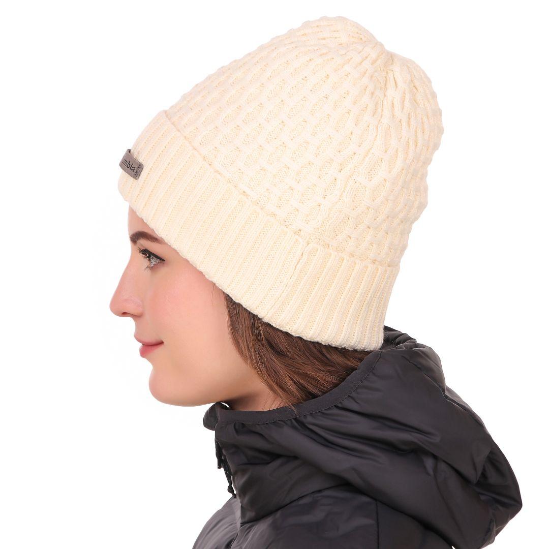 Columbia Unisex White Hideaway Haven Cabled Beanie