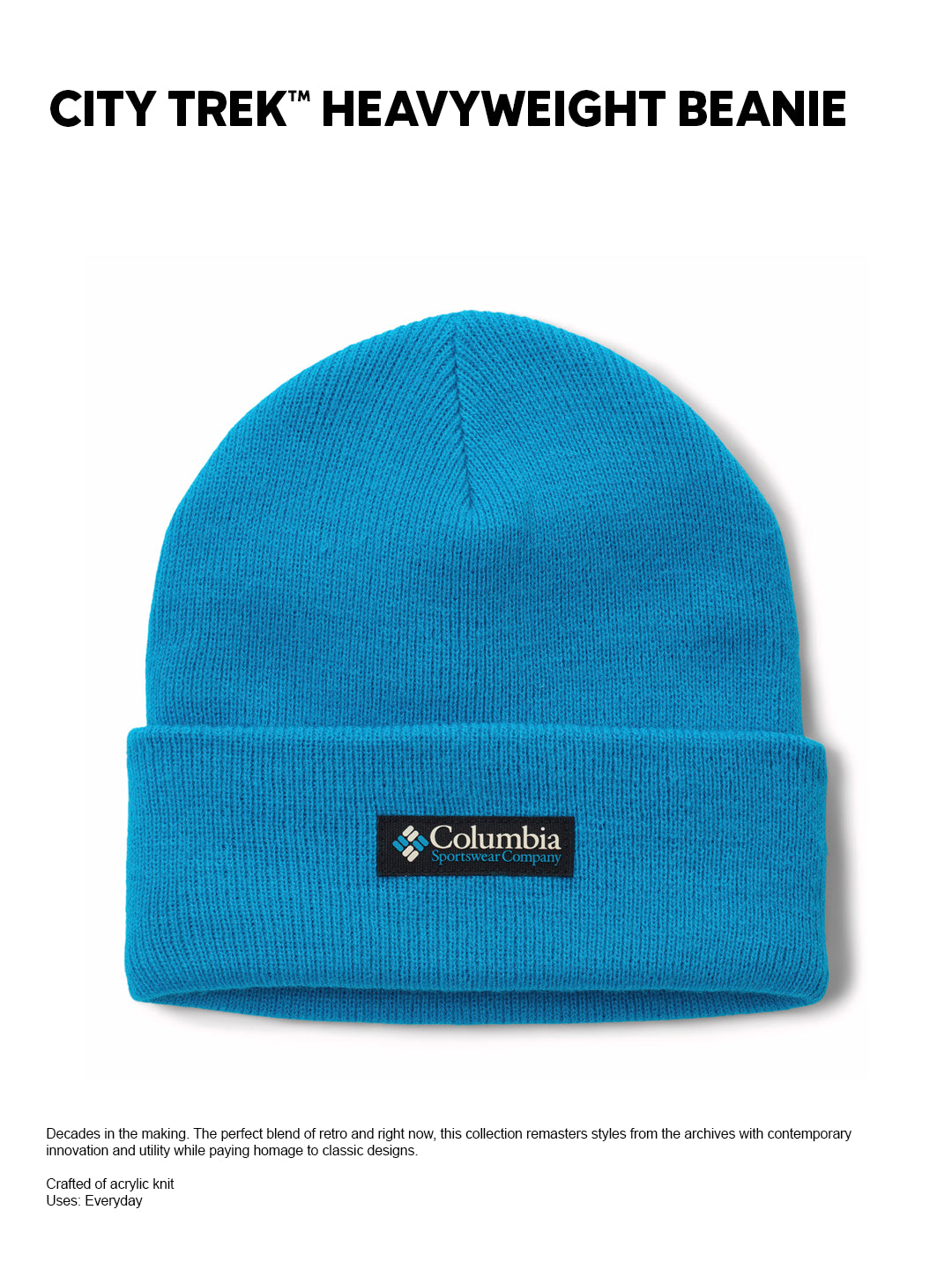 Columbia Unisex Blue  City Trek Heavyweight Beanie
