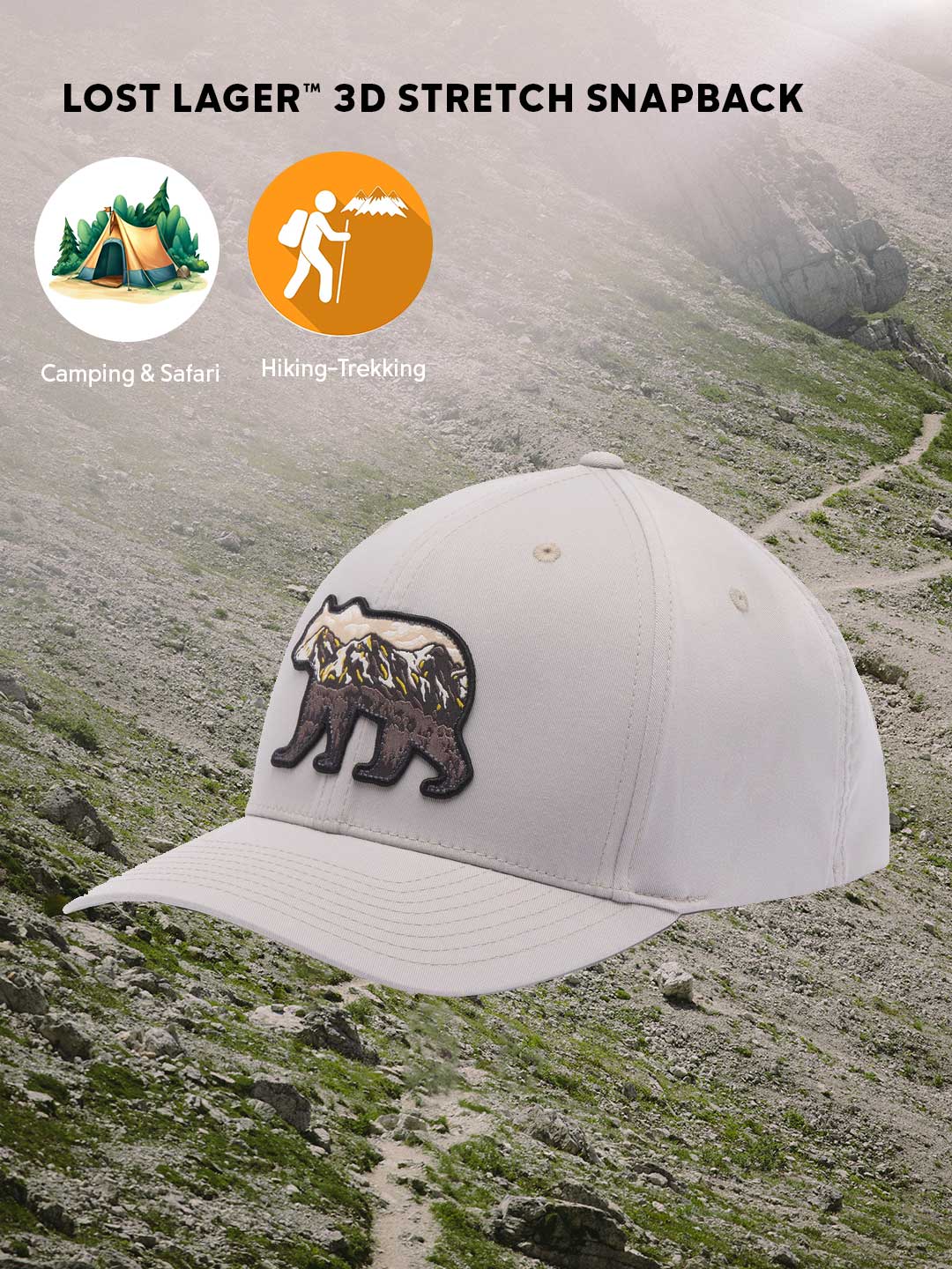 Columbia Unisex Light Grey Lost Lager 3D Stretch Snap Back Cap