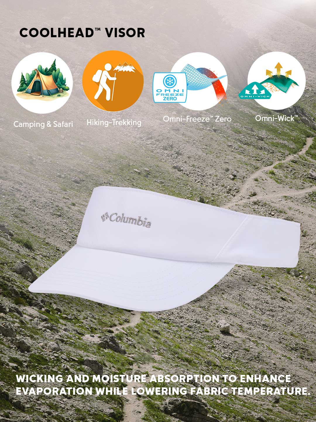 Columbia Unisex White Omni-Freeze Coolhead Visor