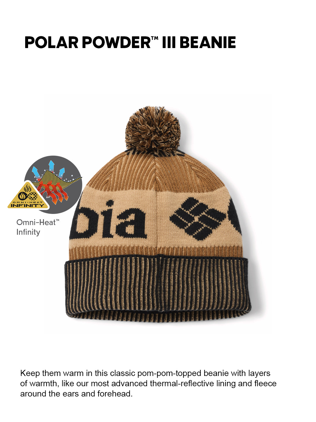 Columbia Unisex Black Omni-Heat Inifnity Polar Powder III Beanie