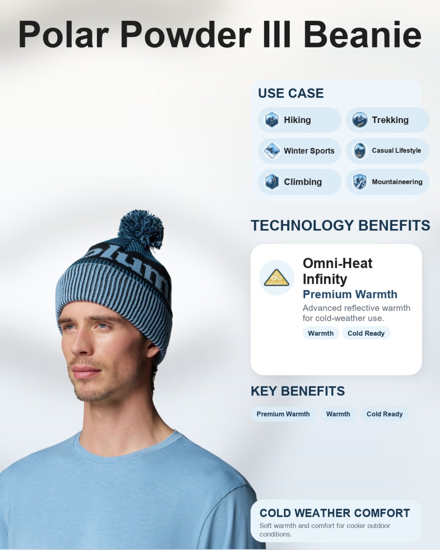Columbia Unisex Blue Omni-Heat Infinity Polar Powder III Beanie