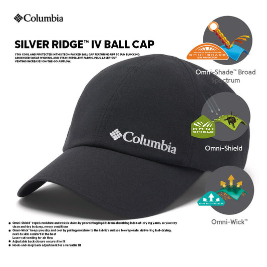 Columbia Unisex Black Omni-Wick Silver Ridge IV Ball Cap