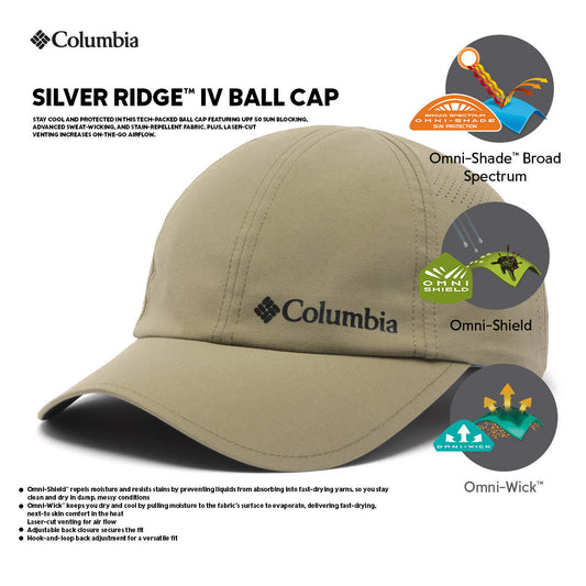 Columbia Unisex Green Omni-Wick Silver Ridge IV Ball Cap