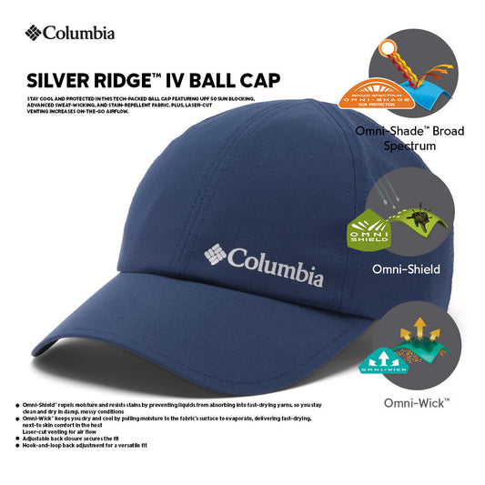 Columbia Unisex Navy Blue Omni-Wick Silver Ridge IV Ball Cap