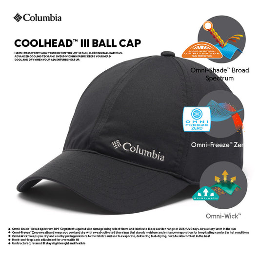Columbia Unisex Black Omni-Freeze Coolhead III Ball Cap