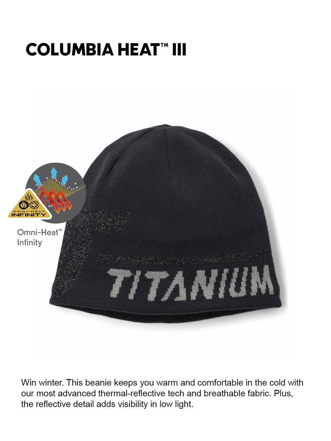 Columbia Unisex Black Omni-Heat Inifnity Heat III Beanie