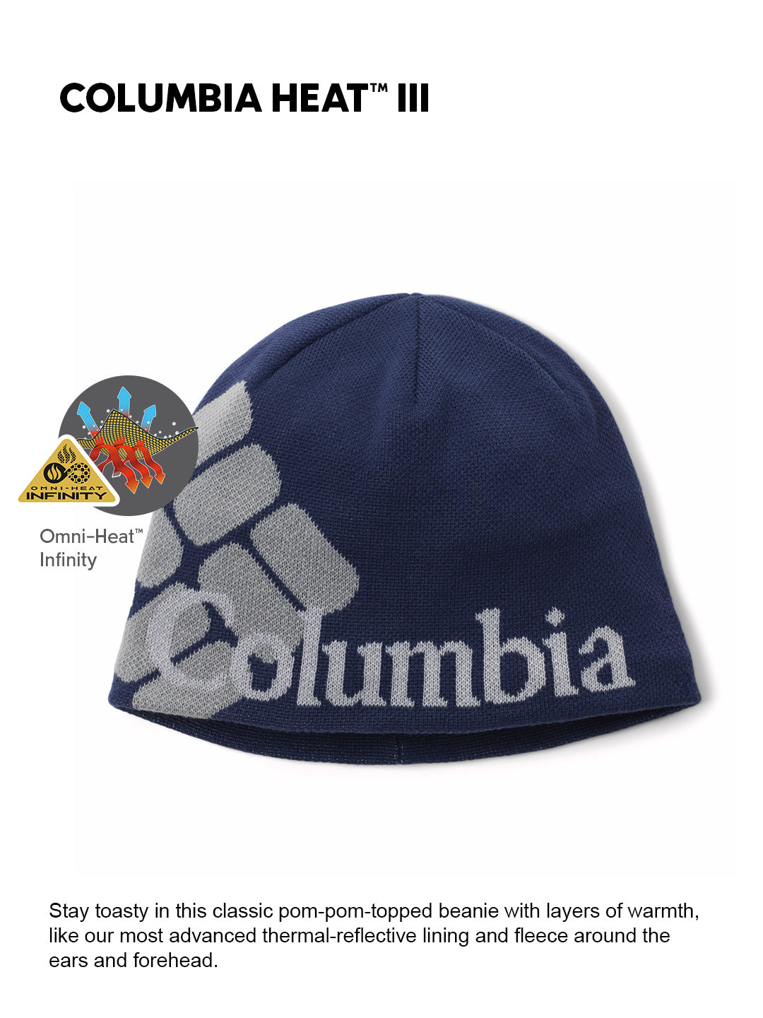 Columbia Unisex Navy Blue Omni-Heat Inifnity Heat III Beanie