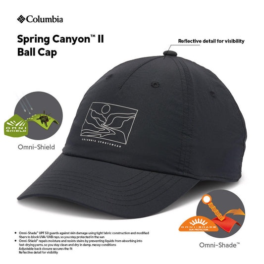Columbia Unisex Black Omni-Shield Spring Canyon II Ball Cap