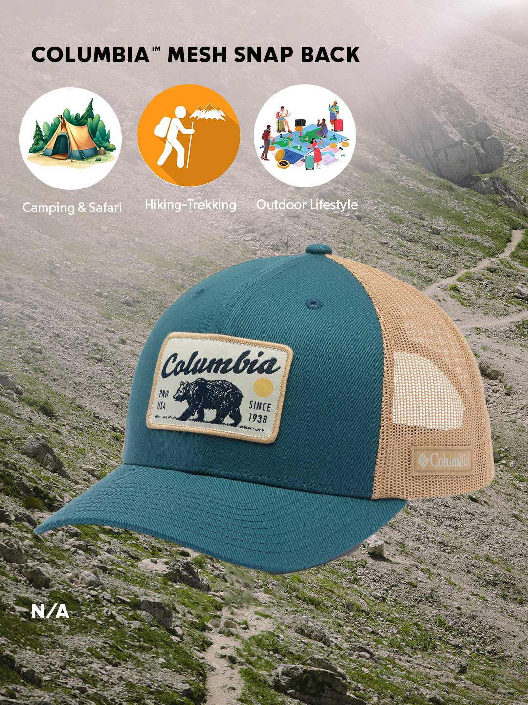 Columbia Unisex Blue Mesh Snap Back Cap