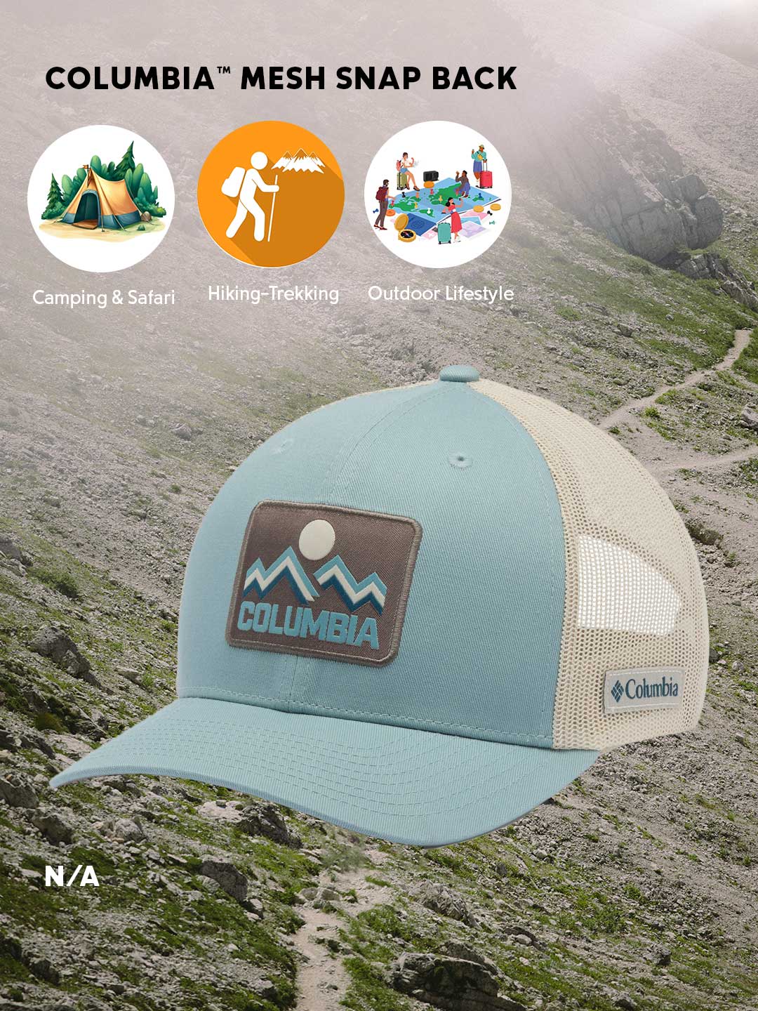 Columbia Unisex Blue Mesh Snap Back Cap