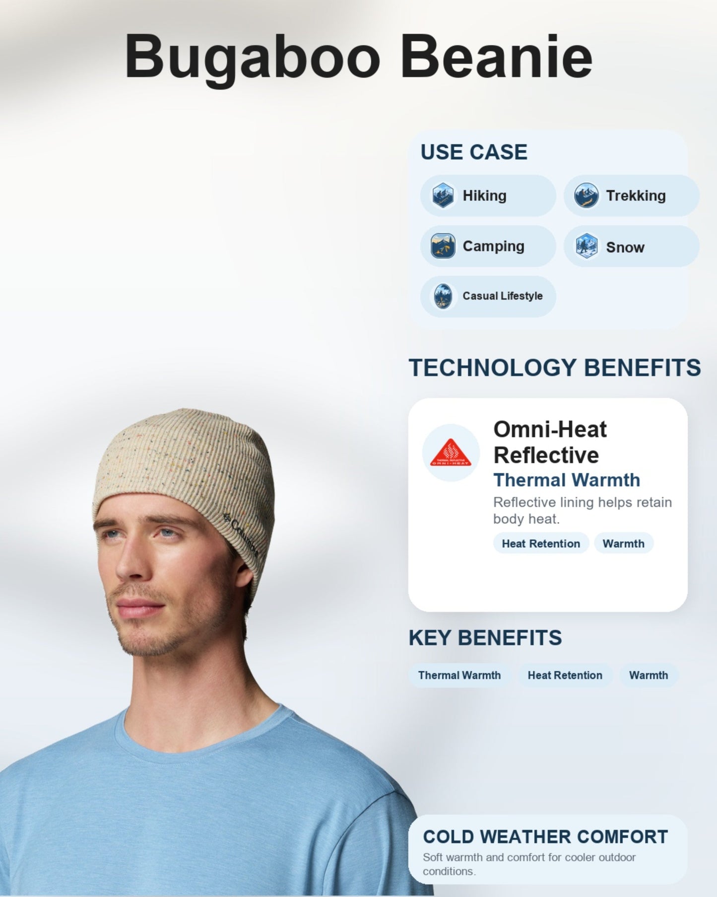 Columbia Unisex Beige Omni-Heat Reflective Bugaboo Beanie