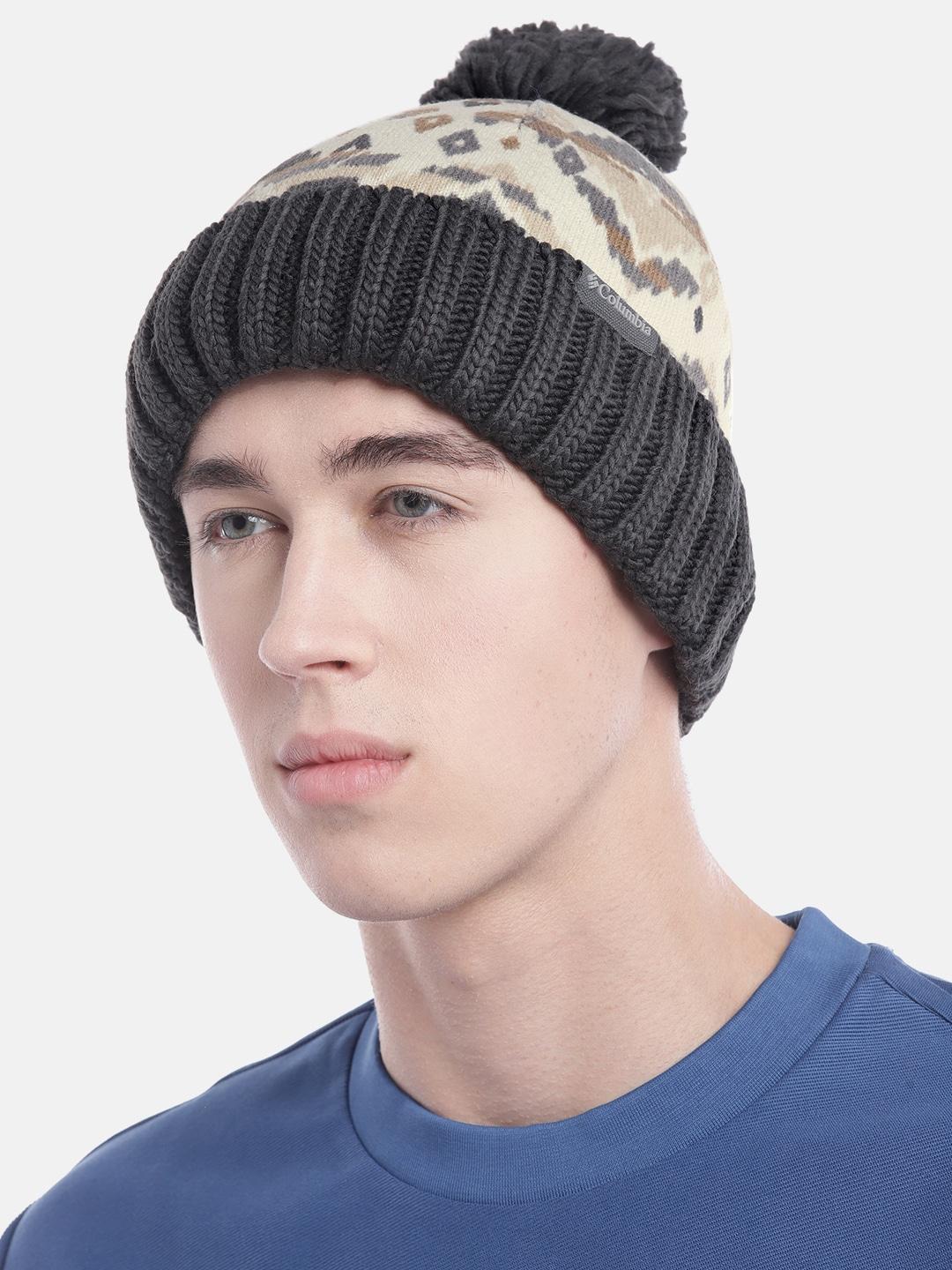 Columbia Unisex Beige Sweater Weather Pom Beanie