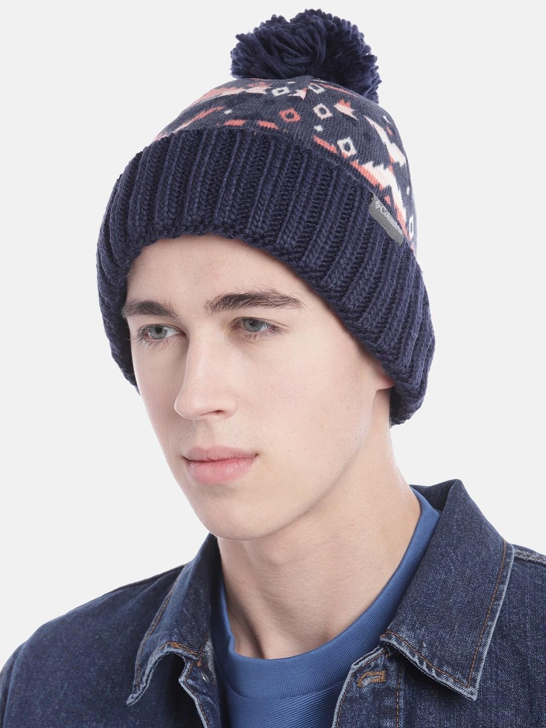 Columbia Unisex Blue Sweater Weather Pom Beanie