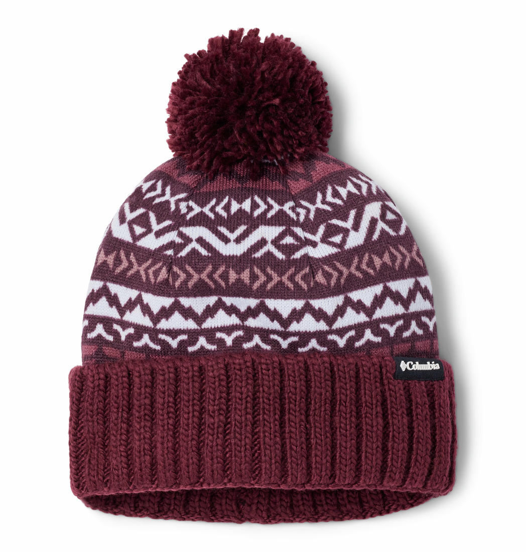 Columbia Unisex Maroon Sweater Weather Pom Beanie