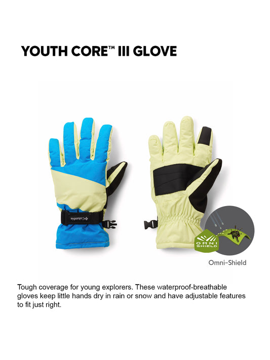 Columbia Kids Unisex Blue Omni-Shield Core III Gloves