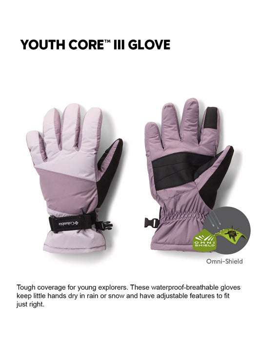 Columbia Kids Unisex Purple Omni-Shield Core III Gloves