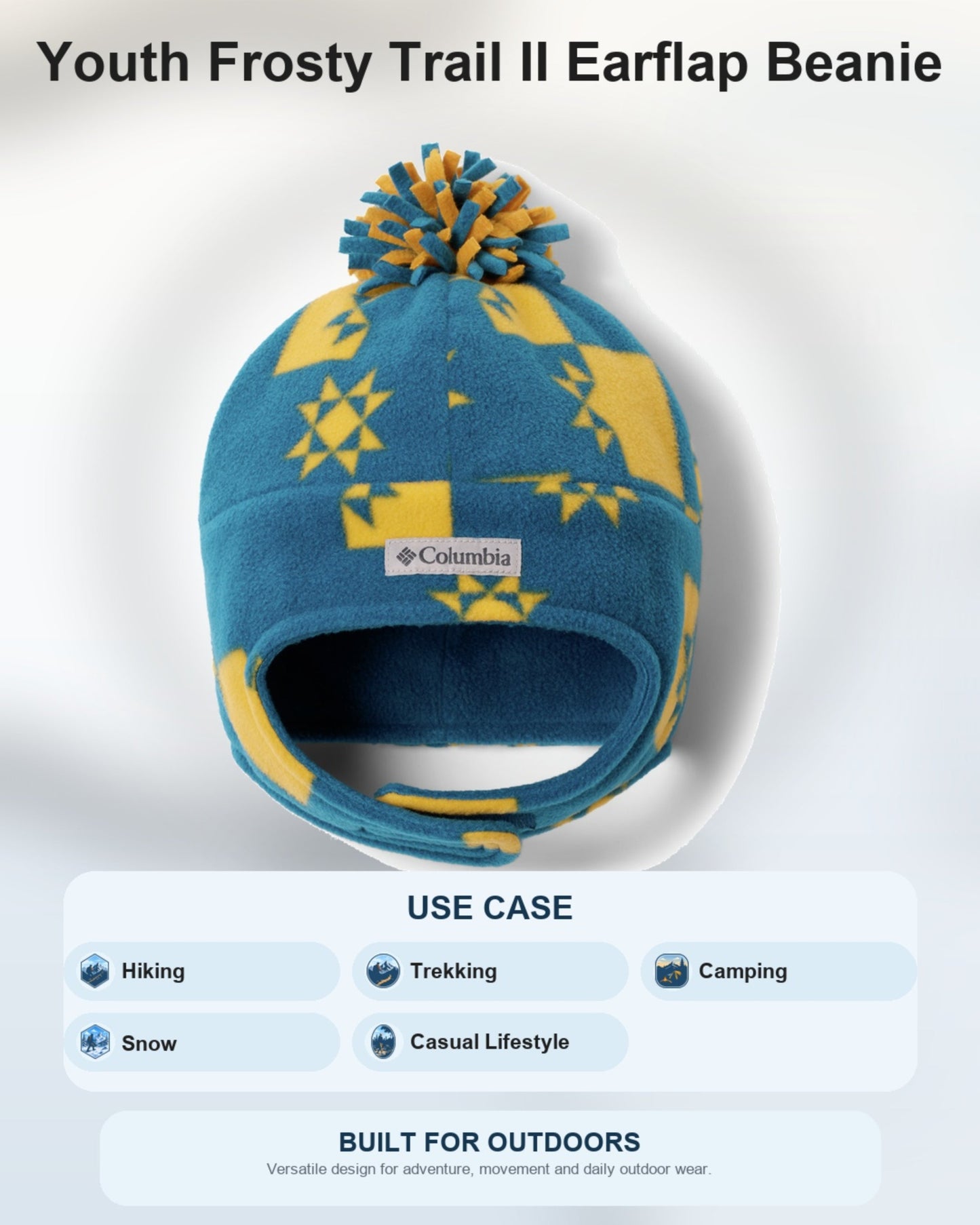 Columbia Kids Unisex Blue Frosty Trail II Earflap Beanie