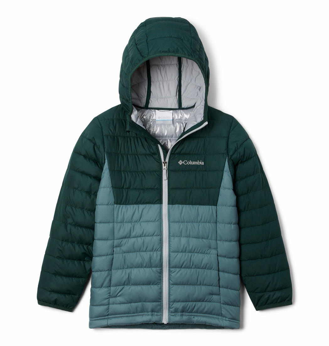 Columbia Kids Boys Green Powder Lite Hooded Jacket