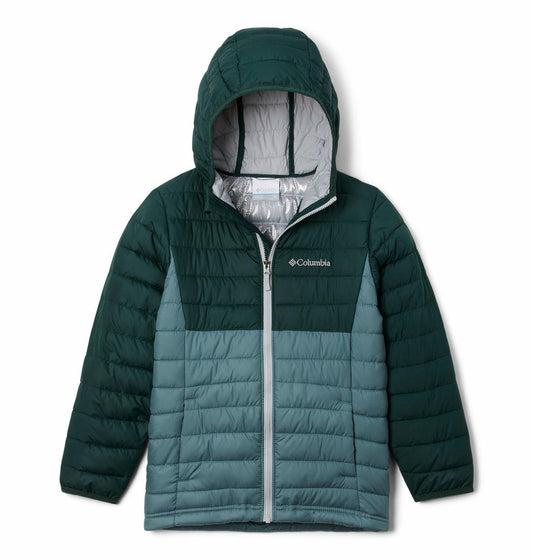 Columbia Kids Boys Green Powder Lite Hooded Jacket