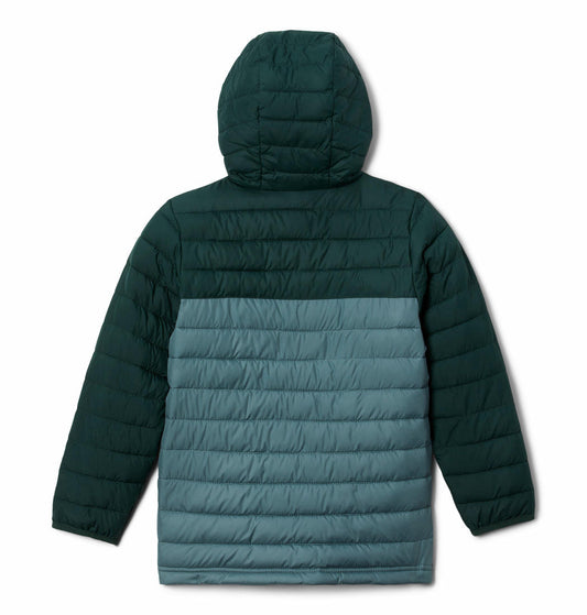 Columbia Kids Boys Green Powder Lite Hooded Jacket