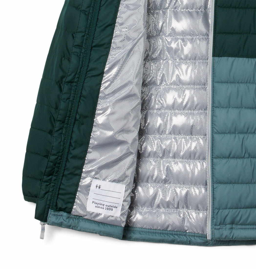 Columbia Kids Boys Green Powder Lite Hooded Jacket