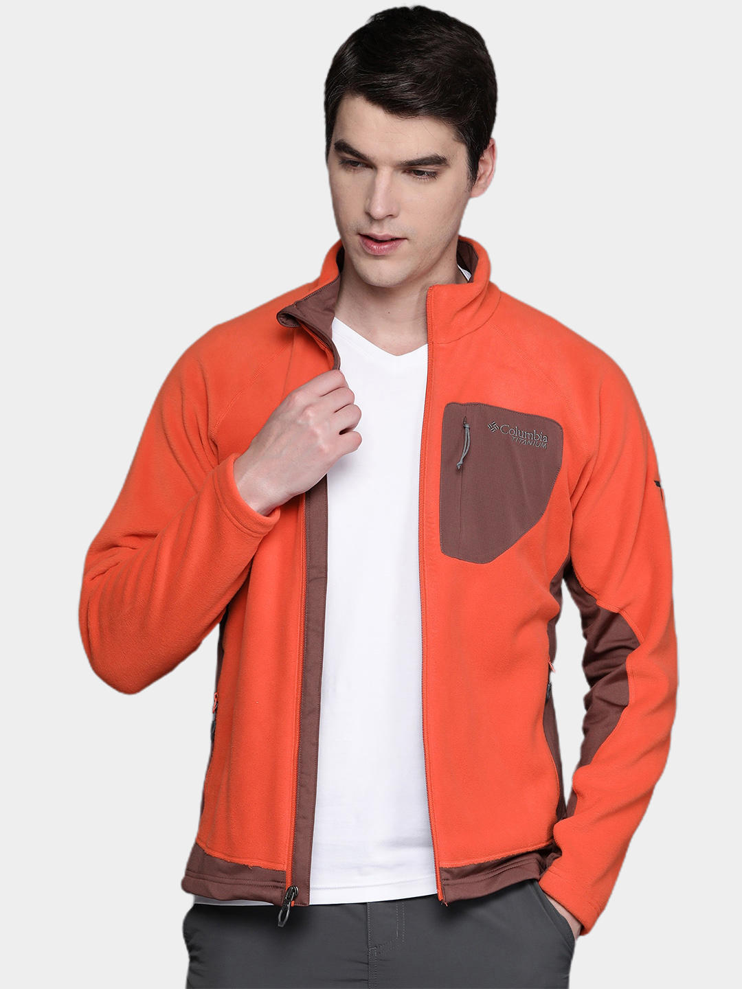 Columbia Men Orange Titan Pass 2.0 II Fleece Jacket