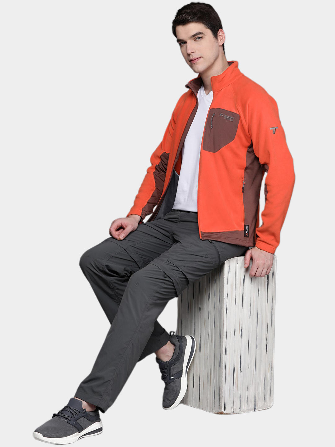 Columbia Men Orange Titan Pass 2.0 II Fleece Jacket