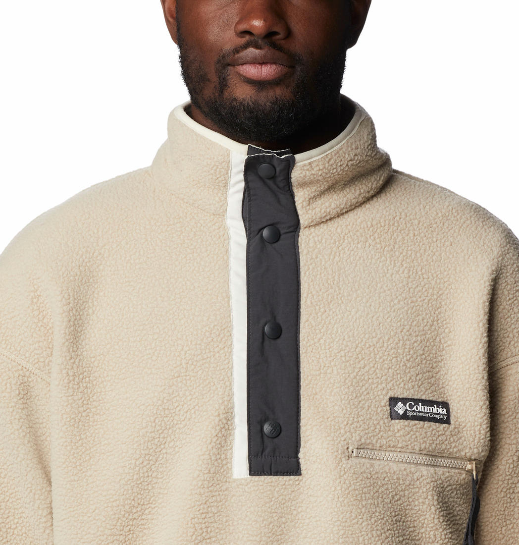 Columbia Men Beige Helvetia Half Snap Fleece Jacket